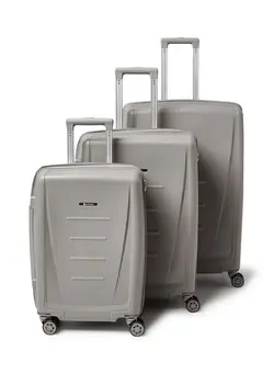 چمدان و ساک مسافرتی ست چمدان 3 Piece Hardside Luggage Travel Trolley Bag Set Grey 