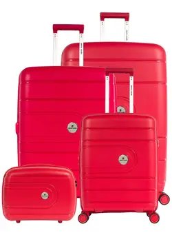 چمدان و ساک مسافرتی ست چمدان Pierre Cardin Hardcase Trolley Set of 4-PC86304 Red 