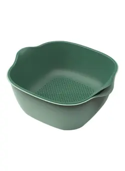 ظروف و تجهیزات آشپزخانه اکسسوری و تجهیزات آماده سازی 2-In-1 Kitchen Colander Filter Bowl Set Green 32 x 11.50 x 27cm 