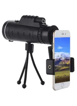 دوربین فیلم‌برداری و عکاسی تلسکوپ و میکروسکوپ Portable Monocular Telescope With Compass, Mobile Phone Clip And Triangle Support 