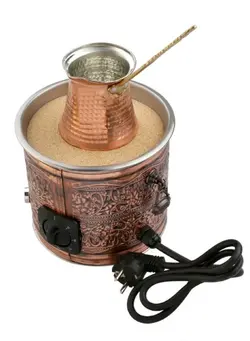 قهوه‌ساز و فوم‌ساز شیر قهوه ترک ساز Antique Authentic Turkish Copper Electric Hot Sand Small Coffee Maker Heater Machine 