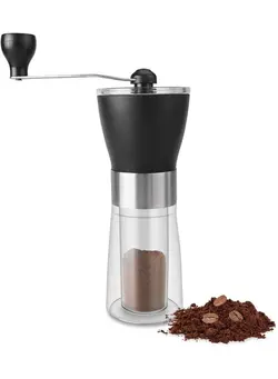 ظروف و تجهیزات آشپزخانه آسیاب دستی قهوه Manual Coffee Grinder, Conical Burr Grinder Portable Hand Crank Bean Mill for Home and Travel (Black) 