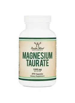 ویتامین و ساپلیمنت دمنوش و مکمل‌های گیاهی Magnesium Taurate Supplement for Cardiovascular Health to Boost Magnesium Levels (1,500mg per Serving, 210 Vegan Capsules) Manufactured in USA, by Double Wood Supplements