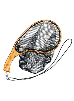 ماهیگیری تجهیزات ماهیگیری Fishing Landing Net with Elastic Lanyard Fly Fishing Net Fishing Catch and Release Net Type A 