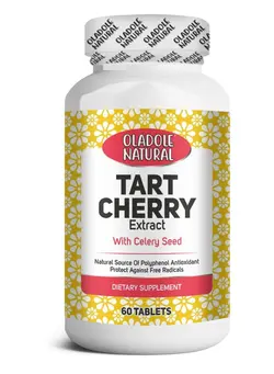 مکمل‌های تقویتی و تنظیمی پاکسازی و سم‌زدایی Oladole Natural Tart Cherry Extract Supplement Complex 1240mg 60 Tablets With Celery.