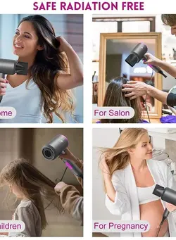 لوازم و مواد فرم‌دهی مو سشوار Slopehill Professional Ionic Hair Dryer, Powerful 1800W Fast Drying Low Noise Blow Dryer with 2 Concentrator Nozzle 1 Diffuser Attachments for Home Salon Travel 