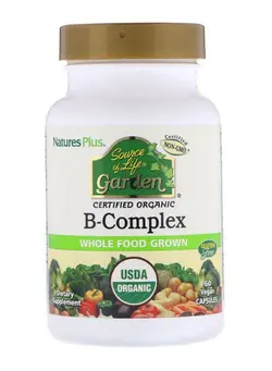 ویتامین‌های خوراکی مکمل‌های سلامت قلب Source Of Life Garden Organic B-Complex - 60 Capsules