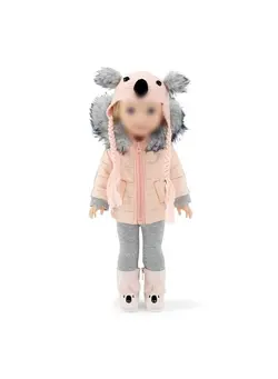 عروسک و لوازم  جانبی اکسسوری عروسک 14 Inch Doll 4 Pc Winter Snow Coat Koala Outfit Includes Adorable Knit Hat And Boots Accessories ; Compatible With Wellie Wishers Dolls 
