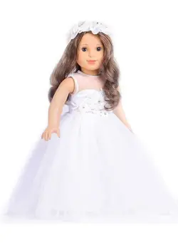 عروسک و لوازم  جانبی اکسسوری عروسک Doll Clothes Gorgeous Bride Wedding Dress My First Communion Dress Fits 18 Inch Doll 