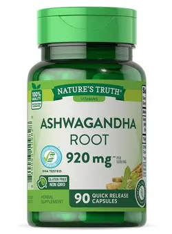 ویتامین و ساپلیمنت مکمل‌های گوارشی Ashwagandha Capsules | 920 mg | 90 Count | Non-GMO & Gluten Free Supplement