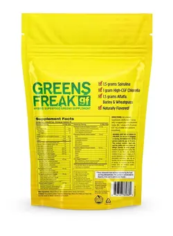 ویتامین و ساپلیمنت مکمل‌های گوارشی Greens Freak gf - 9.2oz / 261.3g - USA - VC - Vanilla Chai - Hybrid SUPERFOOD Greens Supplement Powder - 30 Servings - New Eco Friendly Pouch