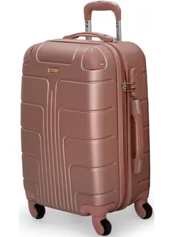 چمدان و ساک مسافرتی چمدان تک Hard Case Travel Bag Cabin Luggage Trolley ABS Lightweight Suitcase with 4 Spinner Wheels A1012 Rose Gold 