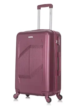 چمدان و ساک مسافرتی چمدان تک Hard Case Suitcase Luggage Trolley For Unisex ABS Lightweight Travel Bag with 4 Spinner Wheels KH1085 Maroon 