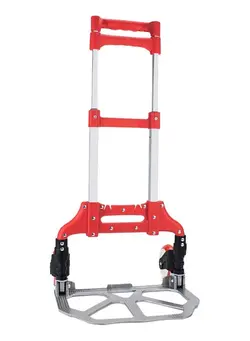 چمدان و ساک مسافرتی چمدان تک Multifunction Trolley Foldable Two Wheel Adjustable 75KG Aluminum Alloy Heavy Work Luggage Trolley 100x39x5cm Red 