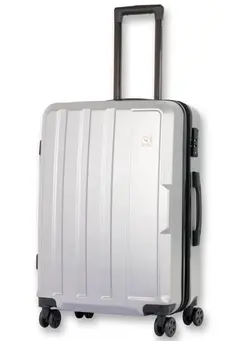 چمدان و ساک مسافرتی چمدان تک Re-flection 20 Inch ABS Carry-on Suitcase, Lightweight Hard Shell Vertical Series Travel Luggage Trolley with 36L Storage Capacity , 4 Spinner Wheels and TSA Lock, Silver 