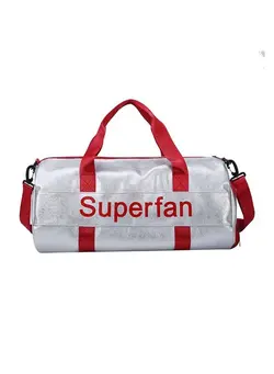 Zipper Closure Large Capacity Duffel Bag Red 