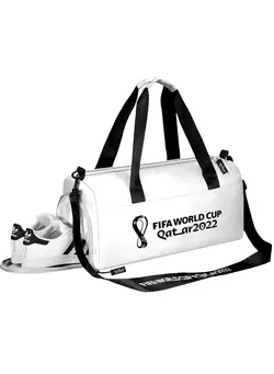 چمدان و ساک مسافرتی ساک مسافرتی FIFA World Cup Qatar 2022 Unisex Sports Duffel Bag with Shoe Holder -White 46x25x24cm 