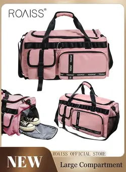 چمدان و ساک مسافرتی ساک مسافرتی Large-Capacity Travel Bag Men's Short-Distance Luggage Backpack College Students Boarding Backpack Dry and Wet Separation Fitness Bag 