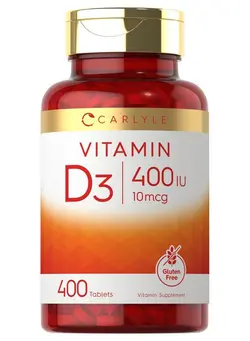 ویتامین و ساپلیمنت دمنوش و مکمل‌های گیاهی Vitamin D3; 400Iu (10Mcg); 400 Tablets; Value Size; Vegetarian Nongmo And Gluten Free Formula; Vitamin D Supplement