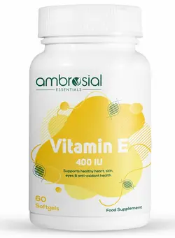ویتامین و ساپلیمنت دمنوش و مکمل‌های گیاهی Ambrosial Vitamin E 400 IU Supports Healthy Heart, Skin, eyes & anti-oxidant health 60 Softgels