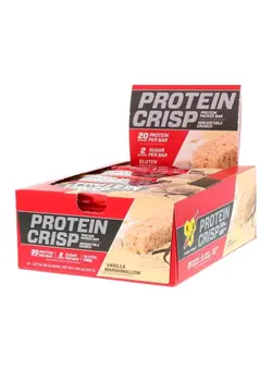 مکمل‌های ورزشی تنقلات و نوشیدنی‌های ورزشی Pack Of 12 Protein Crisp Bars - Vanilla Marshmallow