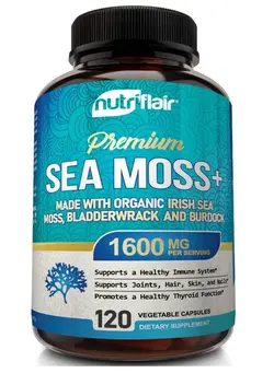 ویتامین و ساپلیمنت مکمل‌های گوارشی NutriFlair Irish Sea Moss 1600mg, 120 Capsules