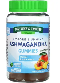 ویتامین و ساپلیمنت مکمل‌های گوارشی Nature’s Truth Ashwagandha Vegan Gummies 60 Tropical Flavor Gummies