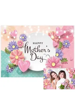 نورپردازی و استودیو سایر 7X5Ft Happy Mother'S Day Backdrop Glitter Pink Love Heart Flower Photography Background For Woman New Mom Lady Grandma Artist Festival Celebration Party Decor Banner Portrait Photo Booth Prop 