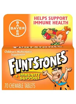 ویتامین و ساپلیمنت مکمل‌های گوارشی Flintstones Chewable Tablets Plus Immunity Support 60 Tablets (Pack of 2)