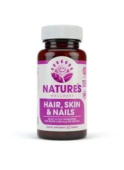 ویتامین و ساپلیمنت دمنوش و مکمل‌های گیاهی Hair Skin & Nails Essential Nourishing Supplement 60Count ; 4000Mcg Biotin + Vitamins A C And E B Complex Vitamins And Advanced Nutrients Per Capsule ; 100% Allnatural