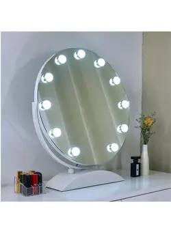 زیبایی و آرایش سایر Makeup Mirror with Lights, Touch Screen LED Vanity Mirror Brightness Adjustable,3 Color Lighting Modes with Portable Stand Mirror 11 Bulb