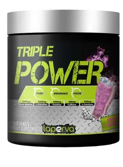 مکمل‌های ورزشی قبل از تمرین Laperva Triple Power Pre Workout, Elevate Energy, Enhance Focus and Concentration, Increase The Blood Flow and Pump, Fruit Punch Flavor, 30 Servings-300gm