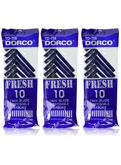 مردانه تیغ و ماشین اصلاح بدن Dorco Fresh Twin Blade Disposable Razors (3 packs) 