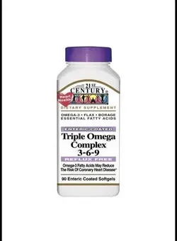 ویتامین‌های خوراکی مکمل‌های سلامت قلب Triple Omega Complex 3-6-9 Heart Health 90 Softgel