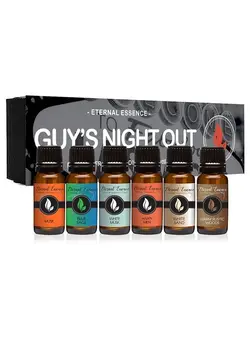 ابرو و چشم سایر Guy's Night Out Premium Fragrance Oils Set - Including Happy Men, Blue Sage, White Sand, Warm Rustic Woods, Musk and White Musk - Men's Scented Oils (6 Pack) 