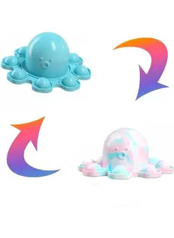 گجت، فیجت و سرگرمی اسپینر Silicone Double-Sided Flip Octopus Stress Relief Fidget Toy 