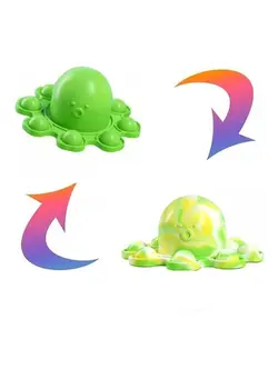گجت، فیجت و سرگرمی اسپینر Silicone Double-Sided Flip Octopus Stress Relief Fidget Toy 