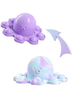 گجت، فیجت و سرگرمی اسپینر Silicone Double-Sided Flip Octopus Stress Relief Fidget Toy 