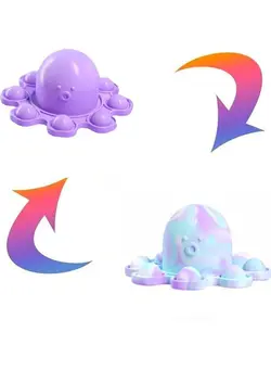 گجت، فیجت و سرگرمی اسپینر Silicone Double-Sided Flip Octopus Stress Relief Fidget Toy 