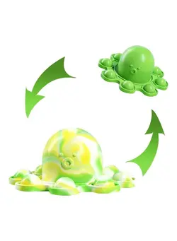 گجت، فیجت و سرگرمی اسپینر Silicone Double-Sided Flip Octopus Stress Relief Fidget Toy 
