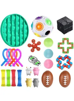 گجت، فیجت و سرگرمی اسپینر 24-Piece Push Pop Fidget Toy Set 