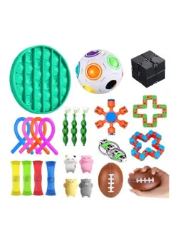 گجت، فیجت و سرگرمی اسپینر 24-Piece Push Pop Bubble Sensory Fidget Toy Set 