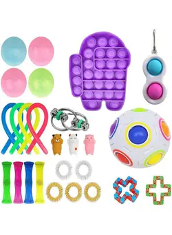 گجت، فیجت و سرگرمی اسپینر 26-Piece Push Pop Bubble Sensory Fidget Toy Set 