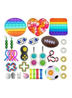 گجت، فیجت و سرگرمی پاپ ایت 32-Piece Simple Dimple Mini Bubble Sensory Lightweight High-Quality Fidget Toy Set 