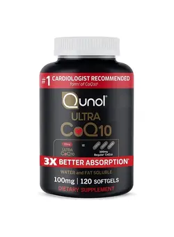 ویتامین و ساپلیمنت مکمل‌های گوارشی CoQ10 100mg Softgels - Qunol Ultra 3x Better Absorption Coenzyme Q10 Supplements - Antioxidant Supplement For Vascular And Heart Health & Energy Production - 4 Month Supply - 120 Count
