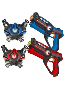 بازی‌های فضای باز و تجهیزات پارک تفنگ اسباب‌بازی Laser Tag Sets With Gun And Vest Battle Game Laser Tag Guns For Kids Teenager 2 Player Toys Best Gift For 4 5 6 7 8 9 10 11 12+ Year Old Boys Family Fun Girls (2 Pack) 