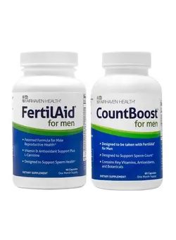 ویتامین و ساپلیمنت مکمل‌های گوارشی FertilAid for Men and CountBoost Combo - Male Fertility Supplement - Count, Motility & Morphology Support - Antioxidant & Specialty Vitamins for Male Fertility