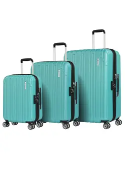 Hard Case Travel Bags Makrolon Polycarbonate Lightweight Expandable Zipper Trolley Luggage Set And Robust 4 Quiet Wheels With TSA Lock Kg82 Turquoise 
