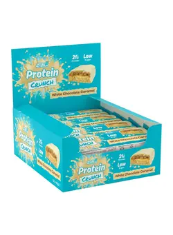 مکمل‌های ورزشی تنقلات و نوشیدنی‌های ورزشی Applied Nutrition Protein Crunch - Protein Bars, High Protein, Low Sugar (White Chocolate Caramel) (62g x 12)