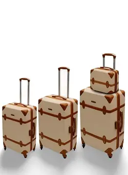 چمدان و ساک مسافرتی ست چمدان Set of 4 Luxury Vintage-Inspired Scratch Resistant Hard Case Trolley Luggage - 28, 24, 20 & 14 inches 